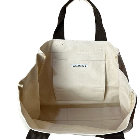 Le Bar Marche La Plage Oversized Beach Tote Curateur Rachel Zoe Beige NWT - Picture 8 of 10